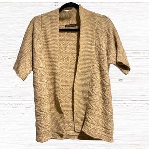 Outback Red Women’s Size XS Wool Blend Sweater Cardigan Open Front Cable Knit